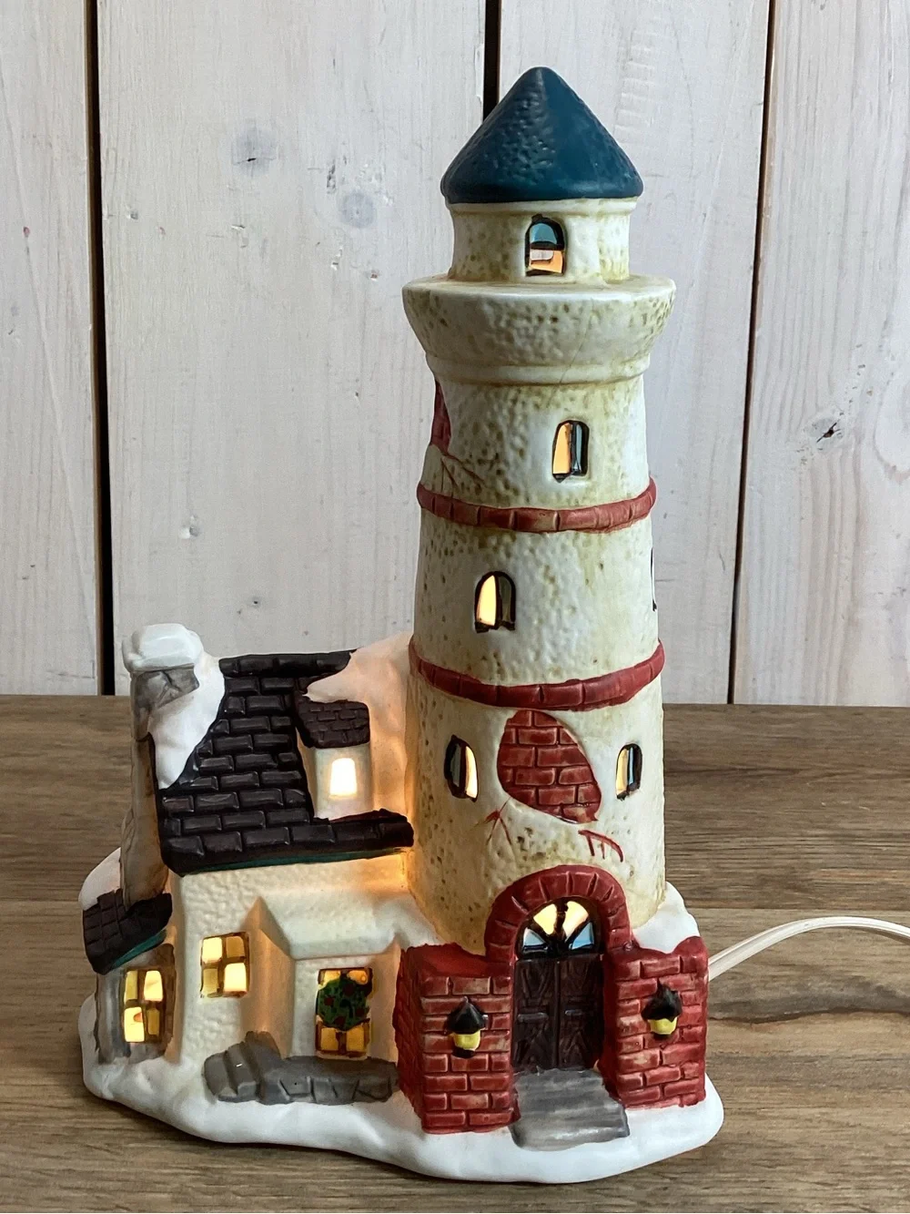 Ceramic Lighted Holiday Lighthouse Christmas